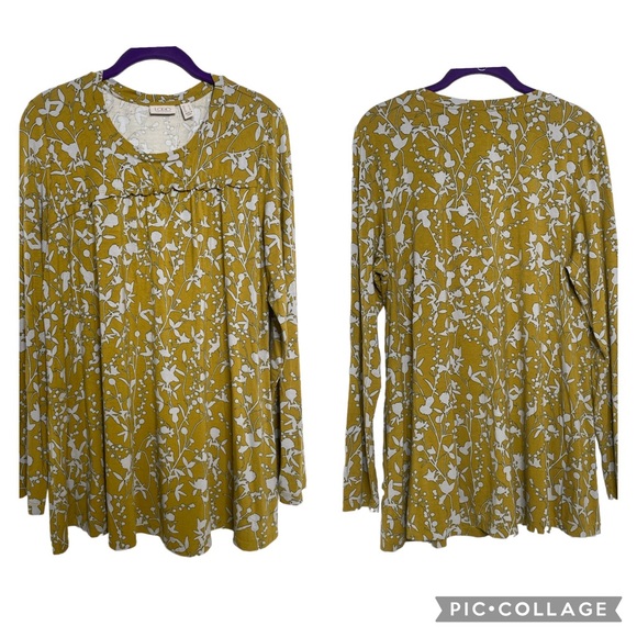 Logo by Lori Goldstein Tunic Ruffle Front Long Sleeve Sz L - Picture 4 of 8